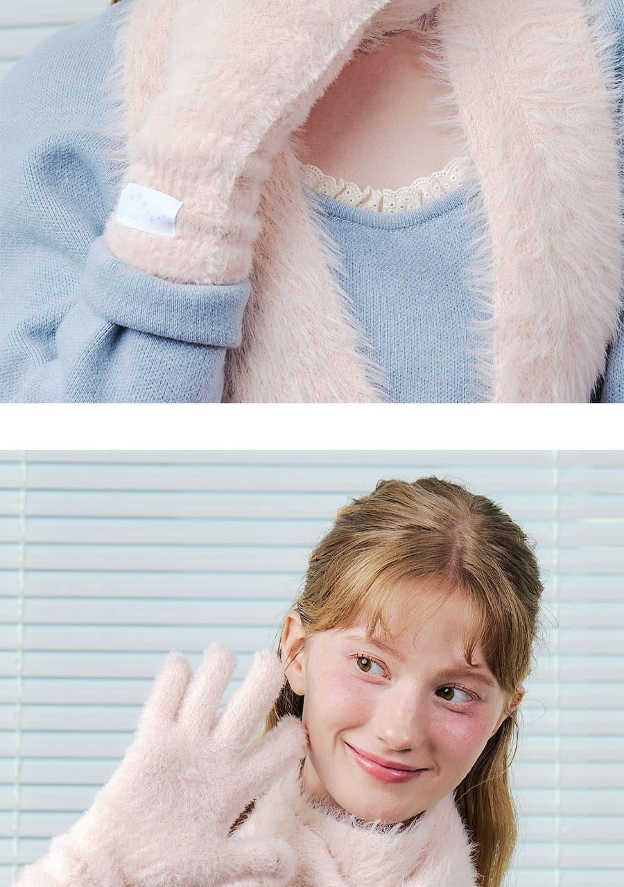 OY Gift Anbrox Soft Fuzzy Fingerless Gloves (3-Pack)