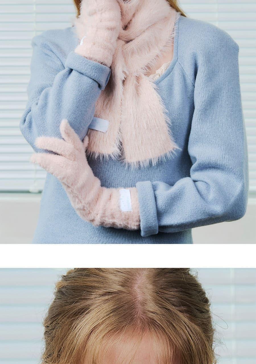 OY Gift Anbrox Soft Fuzzy Fingerless Gloves (3-Pack)