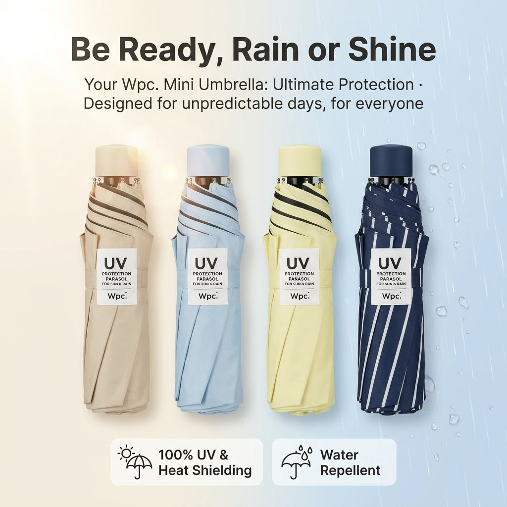Wpc. Compact 5-Fold Unisex Sun Rain Umbrella (801-16702-102)