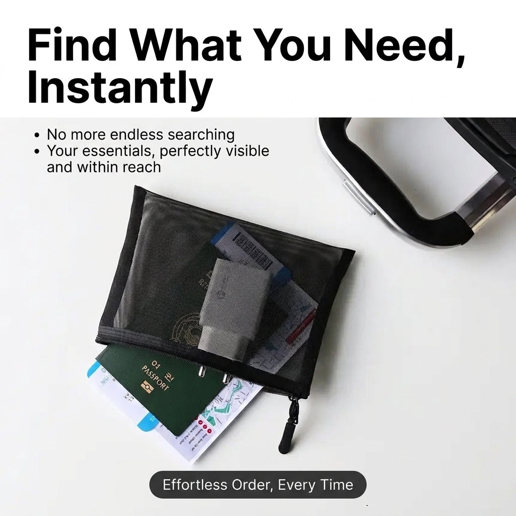 Simple Life B6 Black Mesh Pouch Organizer