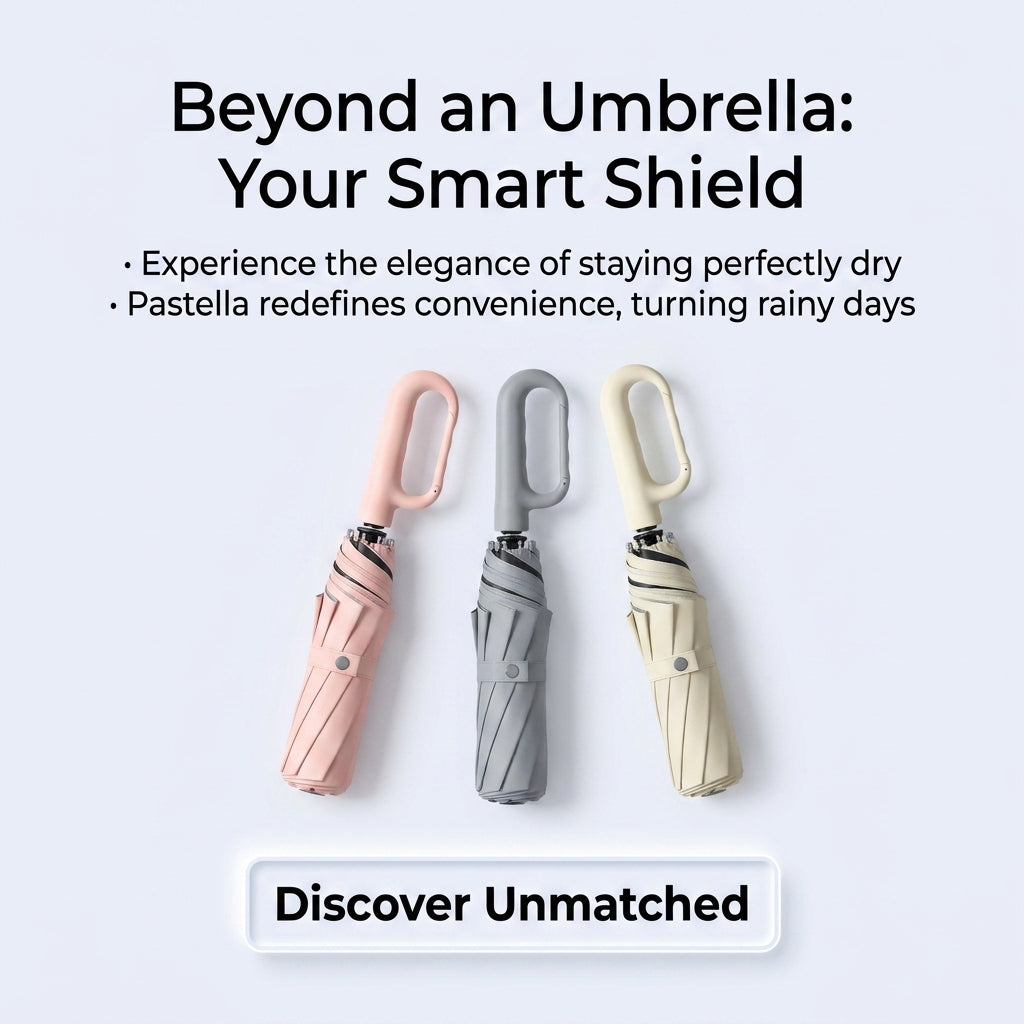 Pastella PS12 Automatic Reverse Blackout Umbrella - Grey/Beige/Blossom