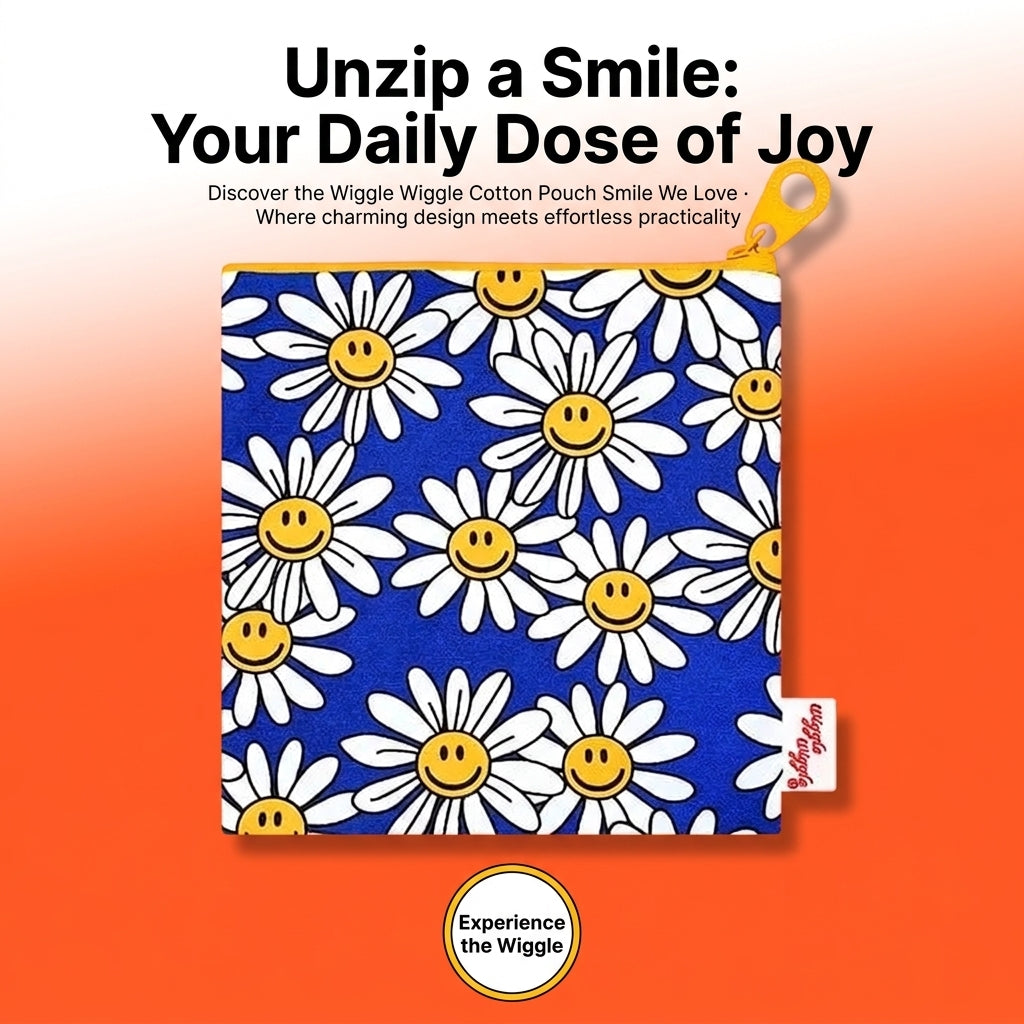 Wiggle Wiggle Smile We Love Cotton Pouch Bag