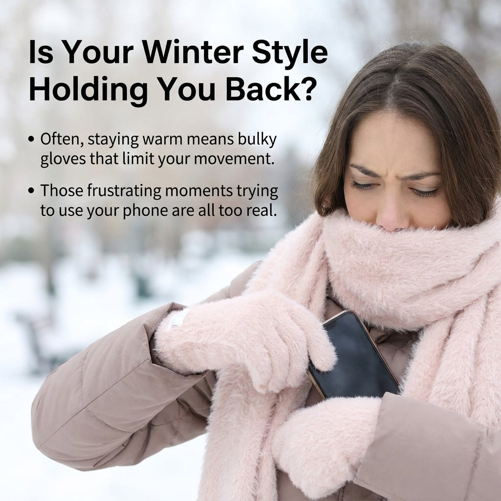 OY Gift Anbrox Soft Fuzzy Fingerless Gloves (3-Pack)
