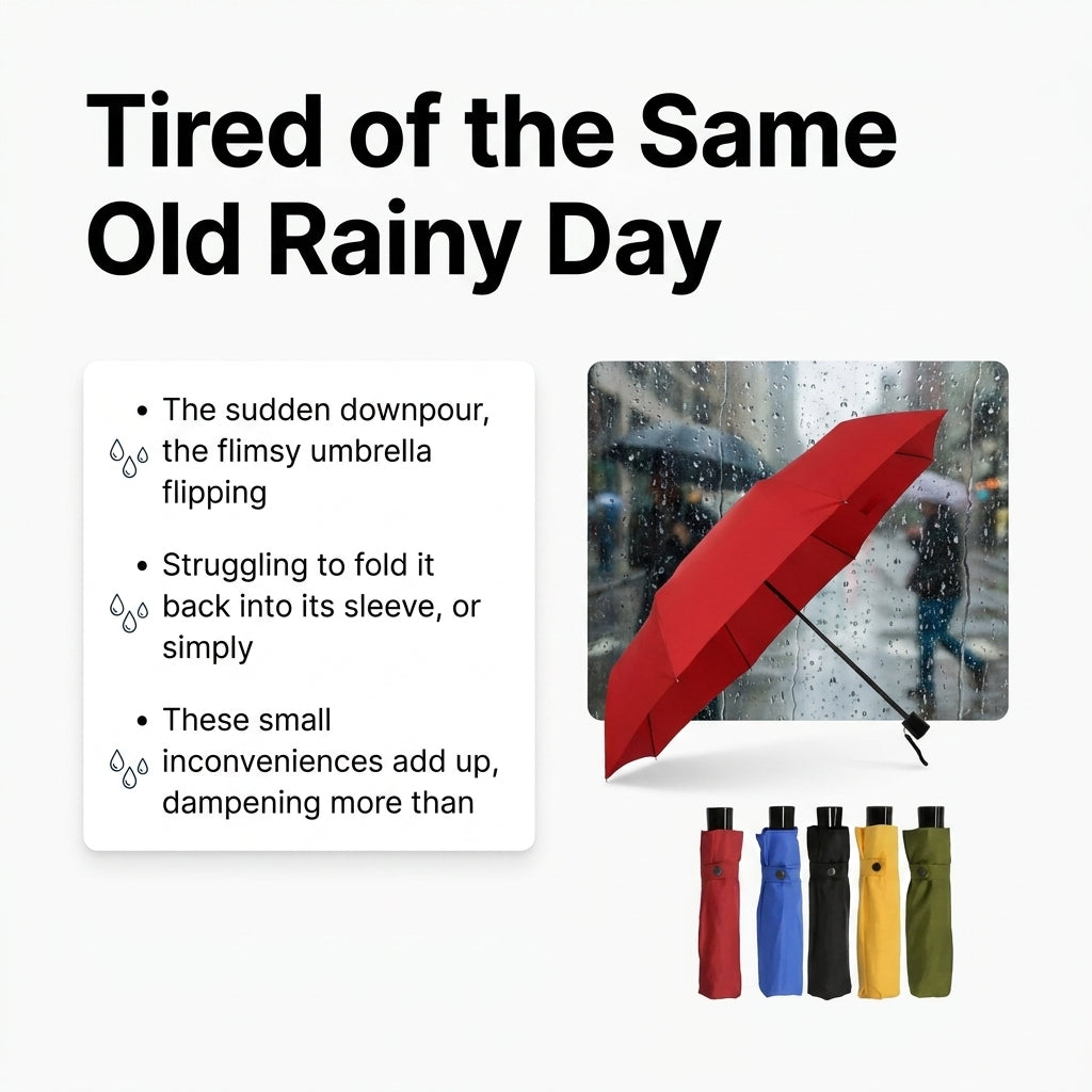 Songwol SW 3-Fold Plain Color Umbrella - Compact & Stylish (5 Colors)