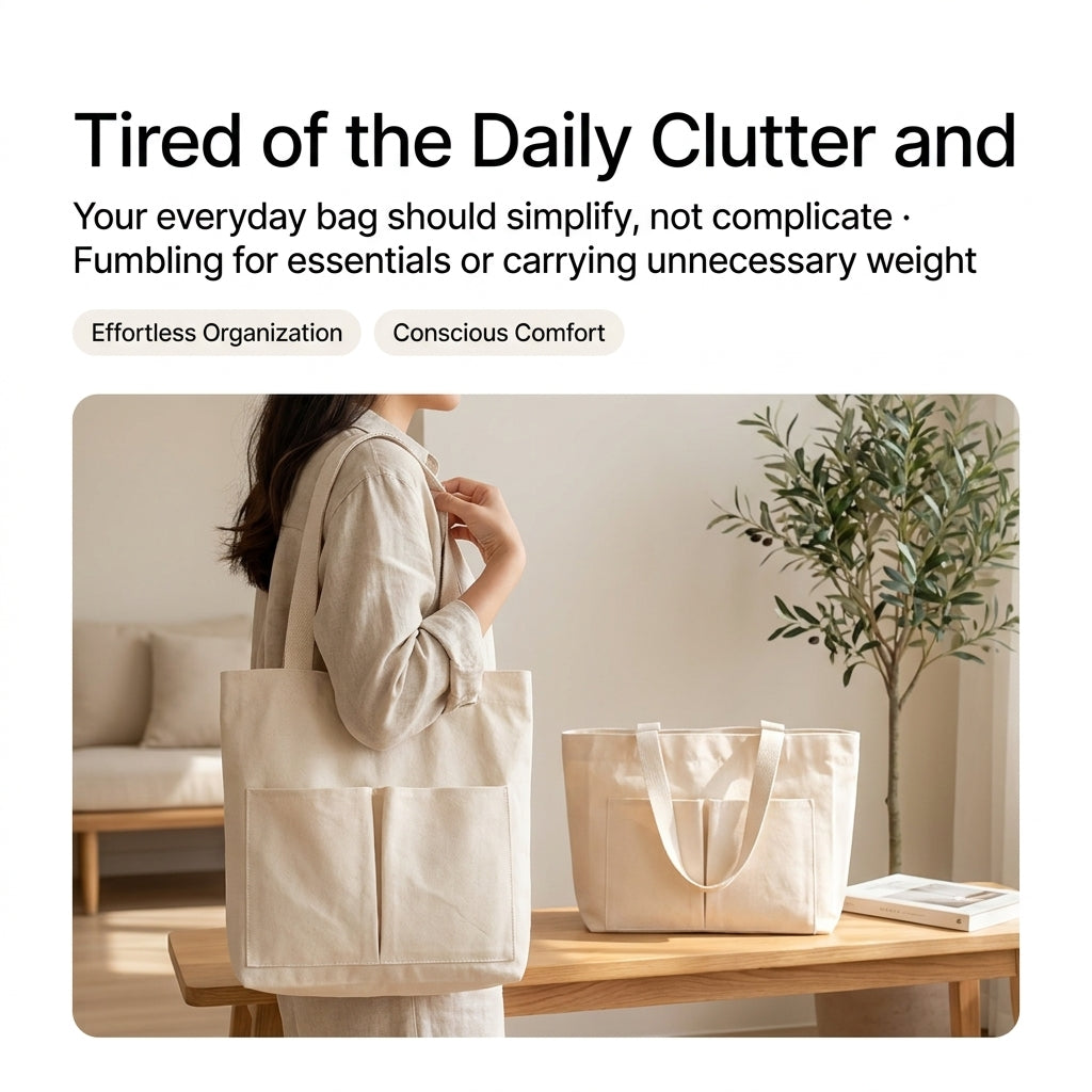 Simple Life Organic Canvas Tote Bag Set (2-Pack)
