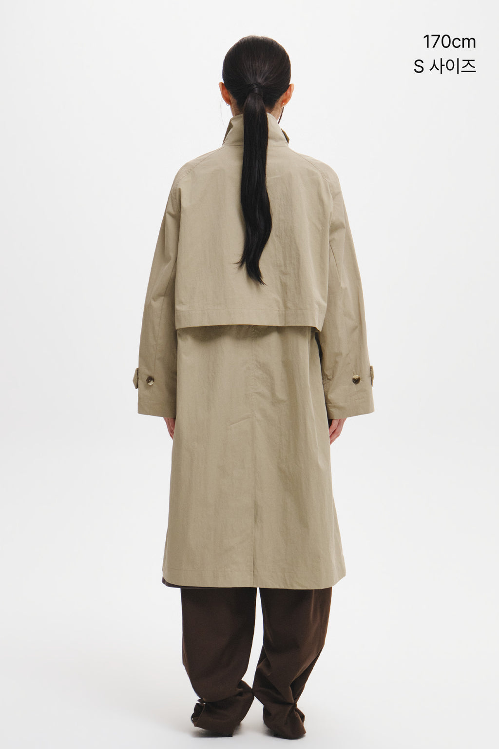 Women's Toggle Button Single Breasted Trench Coat in Beige