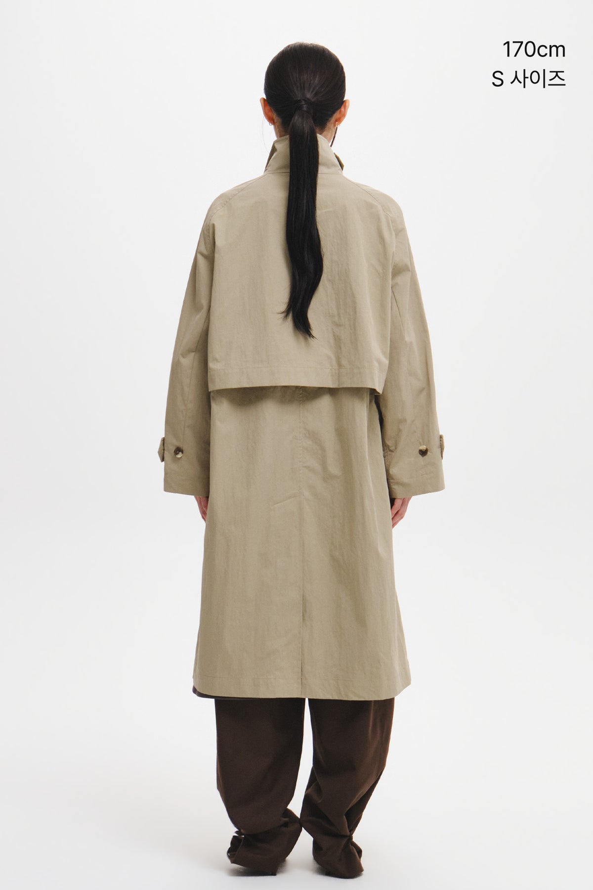 Women's Toggle Button Single Breasted Trench Coat in Beige