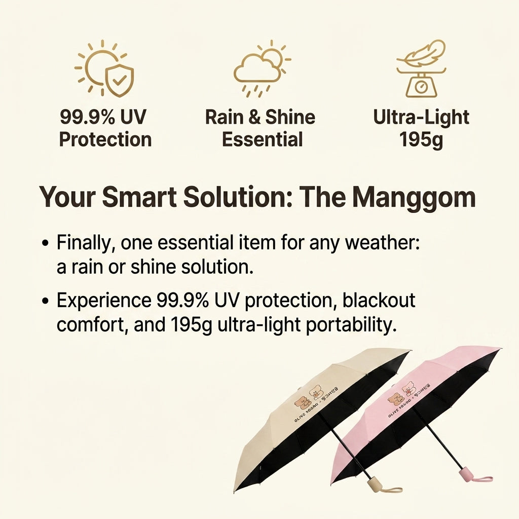 Mangom x Olive Young Ultralight UV Umbrella - Beige/Pink (Choose 1)