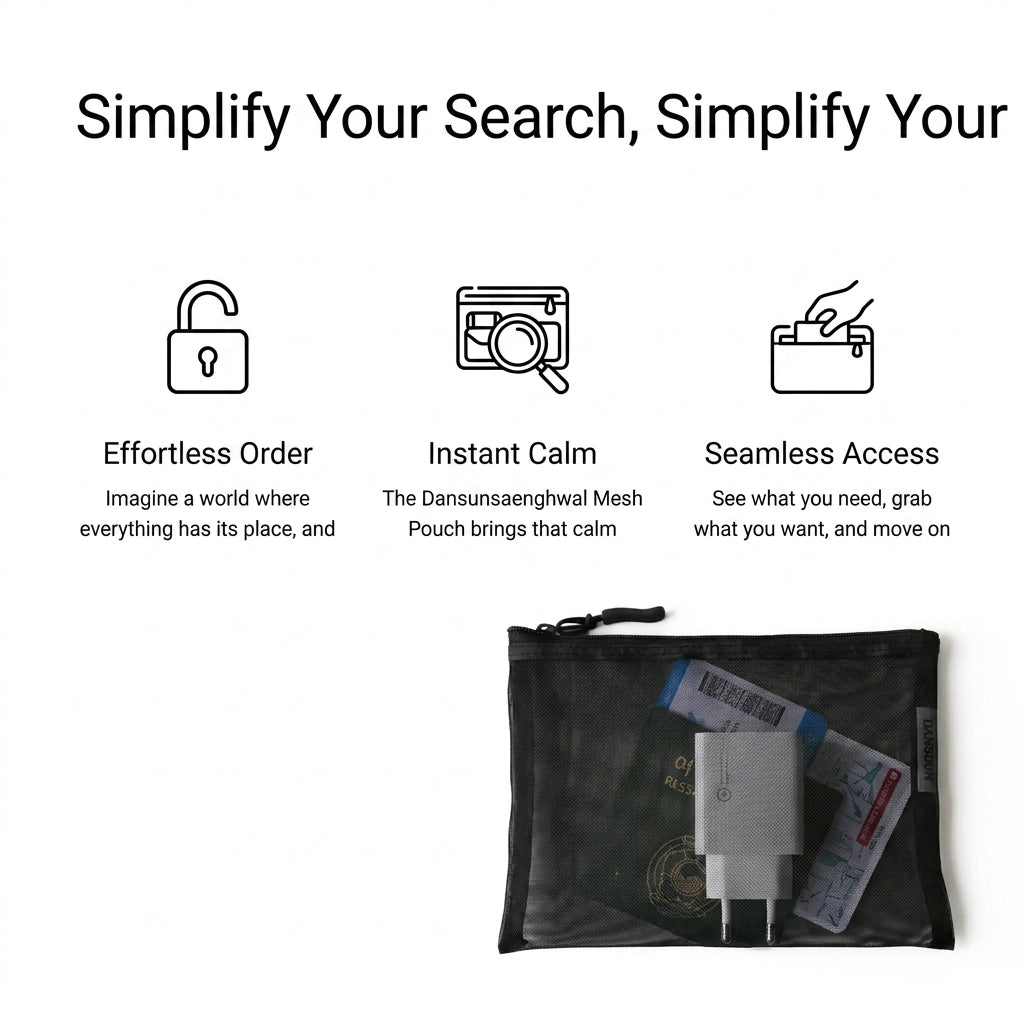 Simple Life B6 Black Mesh Pouch Organizer