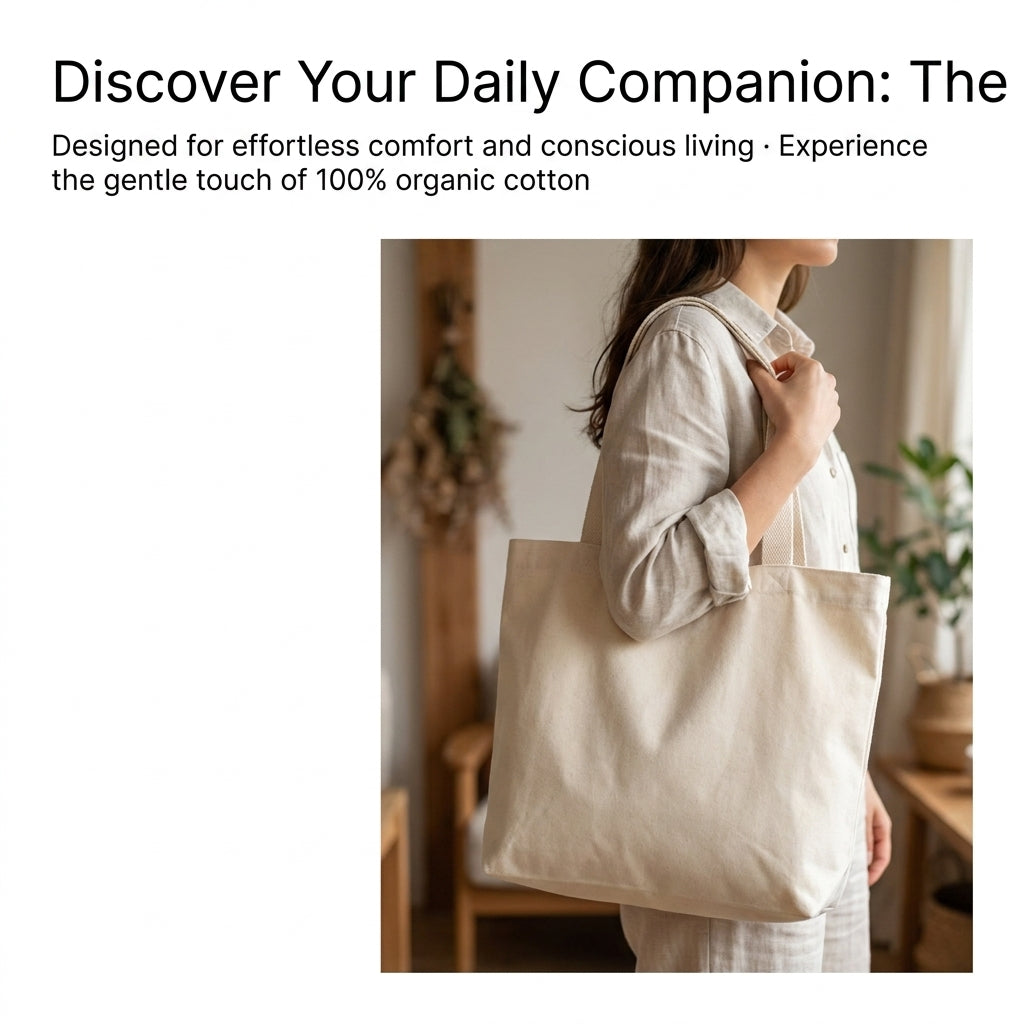 Simple Life Organic Canvas Tote Bag Set (2-Pack)