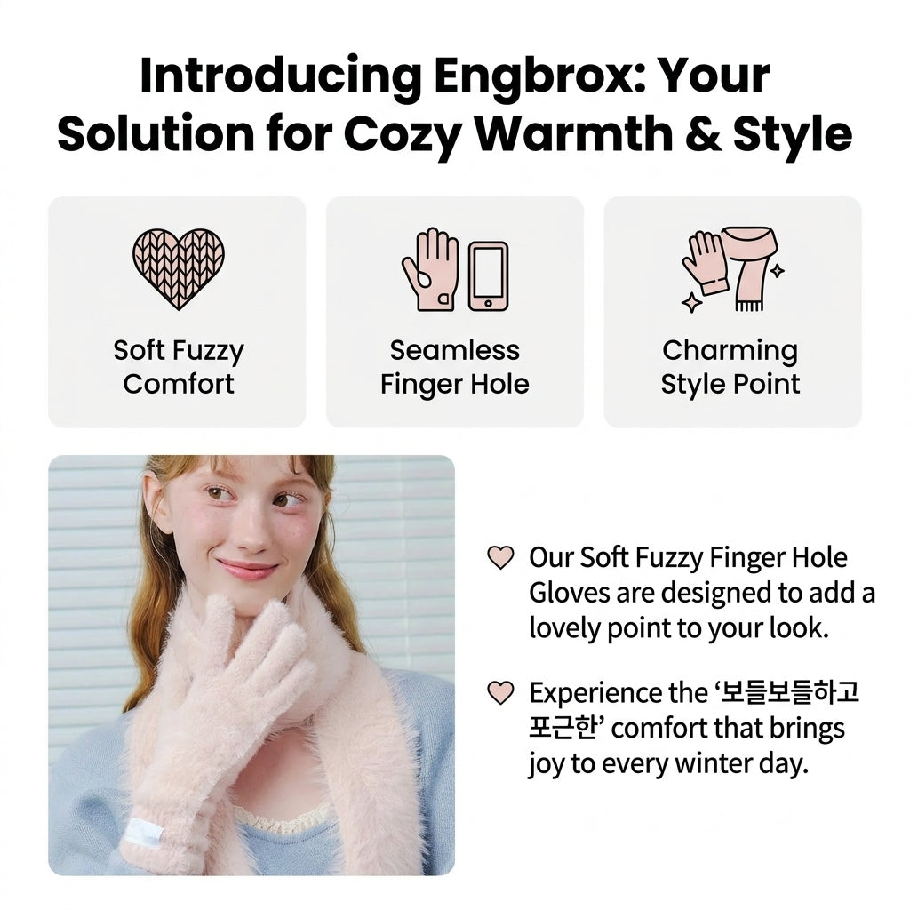 OY Gift Anbrox Soft Fuzzy Fingerless Gloves (3-Pack)