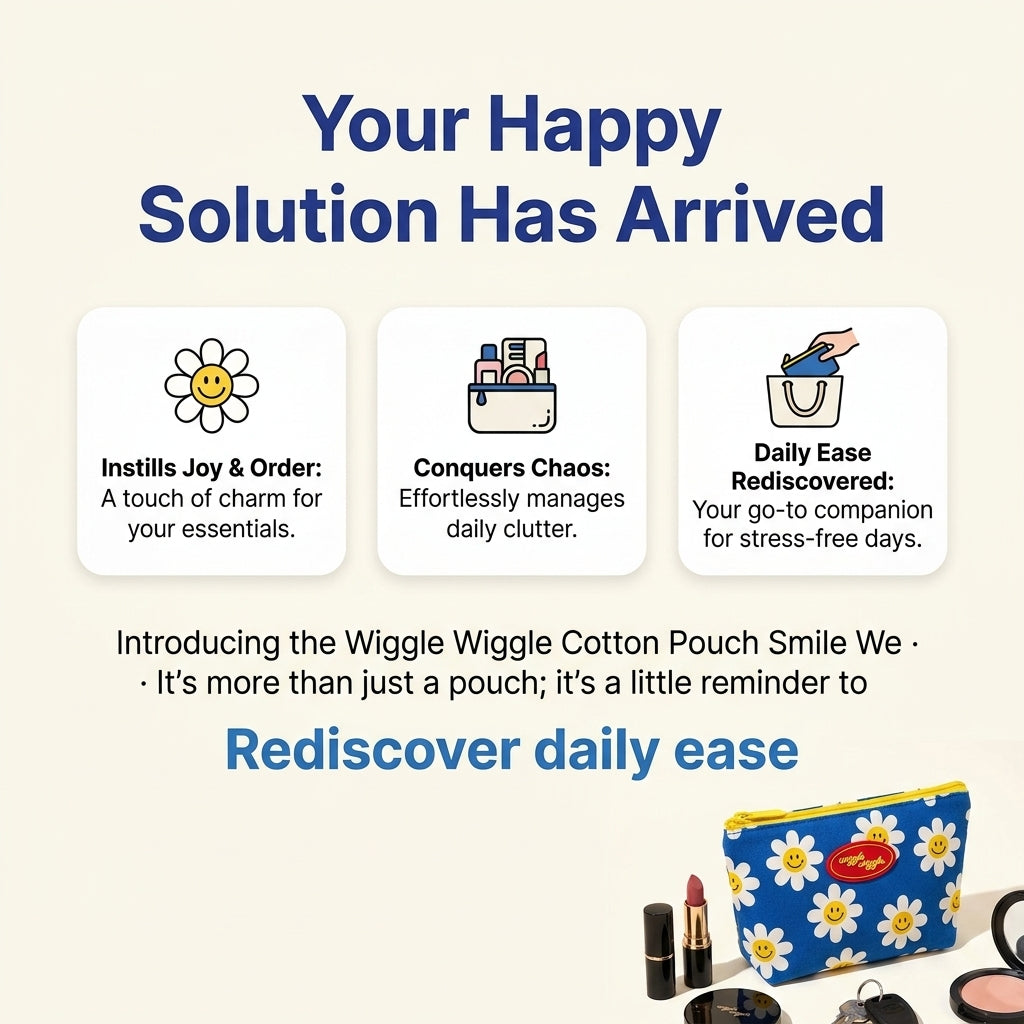 Wiggle Wiggle Smile We Love Cotton Pouch Bag