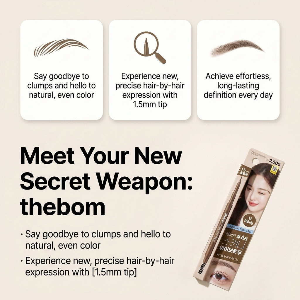 The Bom Slim Eyebrow Pencil for Defined Brows