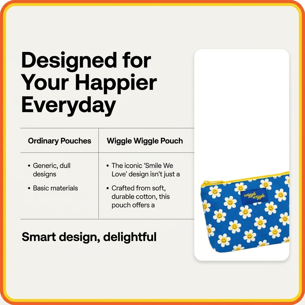 Wiggle Wiggle Smile We Love Cotton Pouch Bag