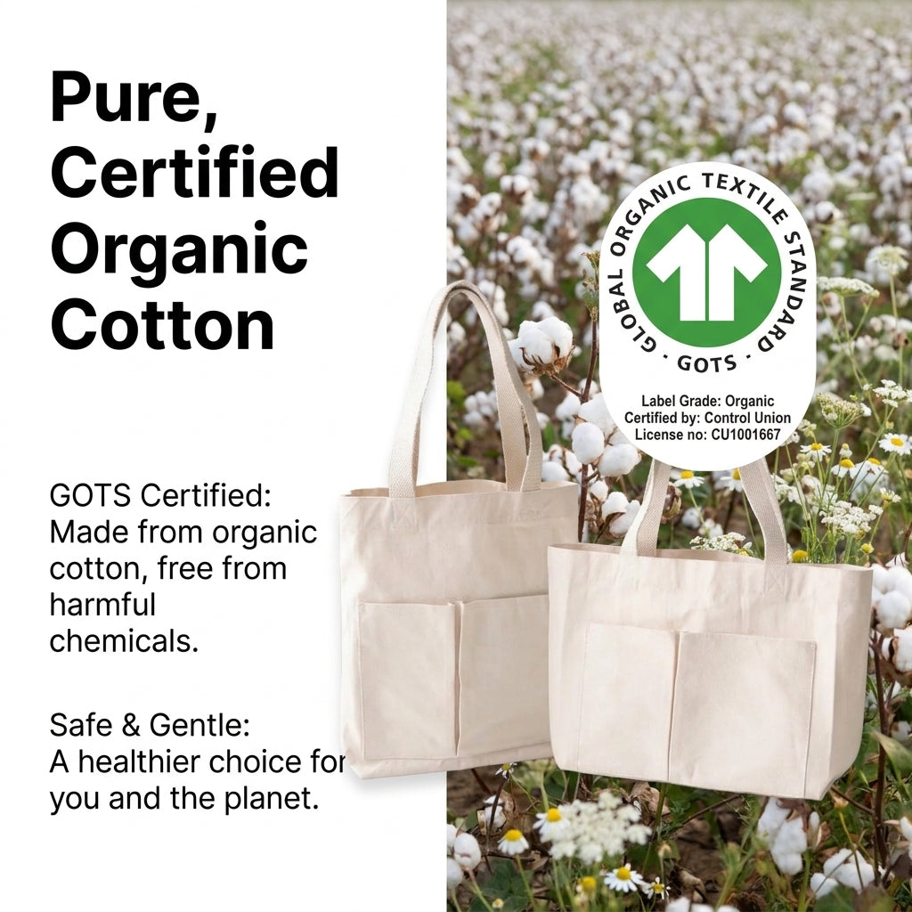 Simple Life Organic Canvas Tote Bag Set (2-Pack)