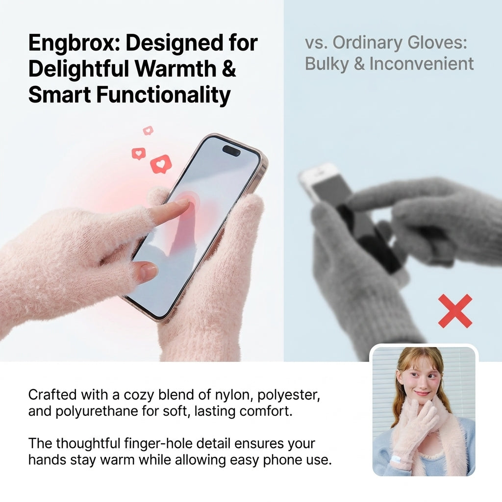 OY Gift Anbrox Soft Fuzzy Fingerless Gloves (3-Pack)