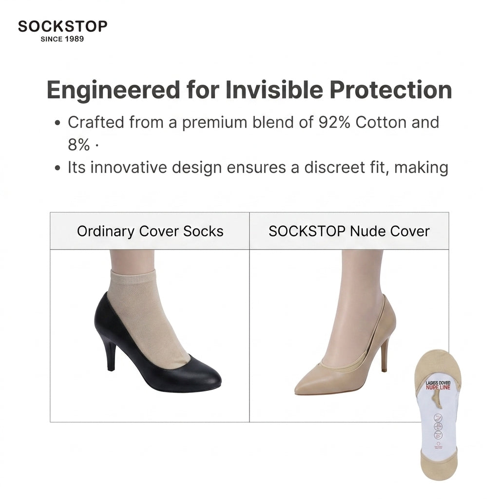 Socks Stop Women's Nude Beige No-Show Foot Covers