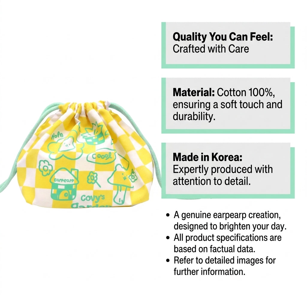 Covy Garden Yellow Drawstring Pouch Bag