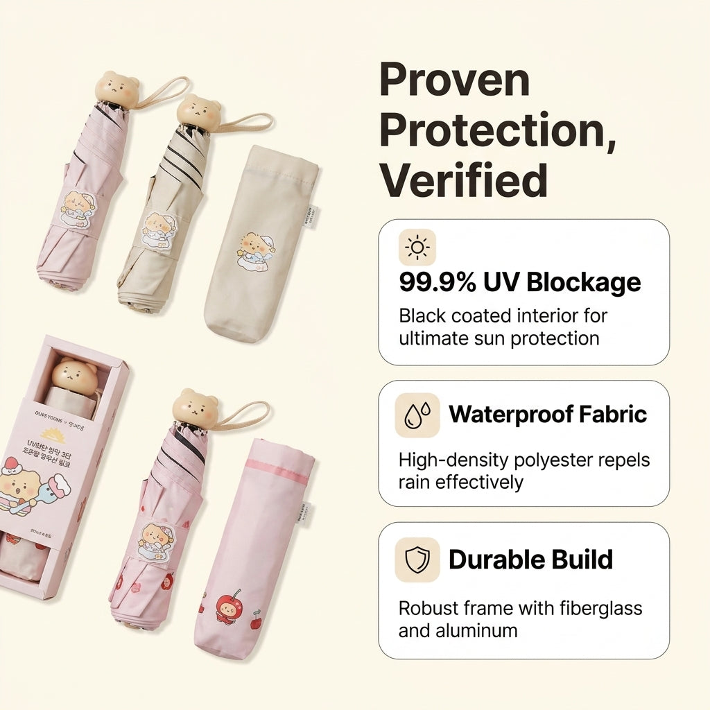 Mangom x Olive Young Ultralight UV Umbrella - Beige/Pink (Choose 1)