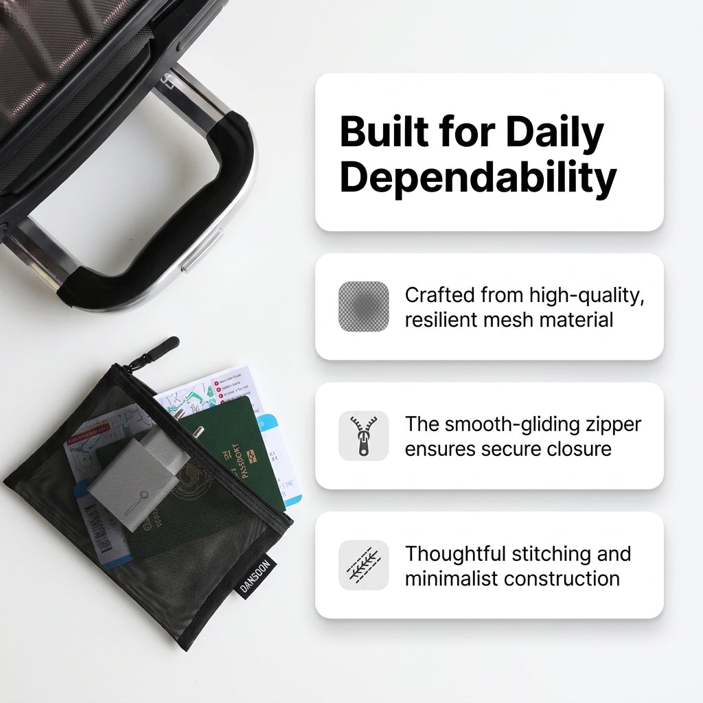 Simple Life B6 Black Mesh Pouch Organizer
