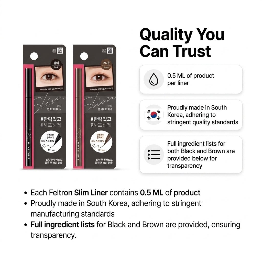 Olive Farm Felt Slim Eyeliner Pen Set (2-Pack)