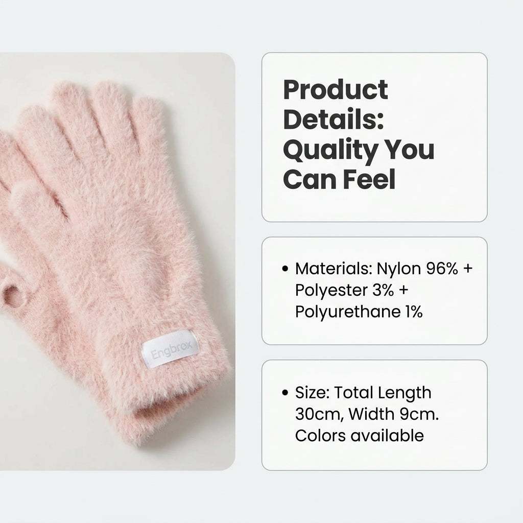 OY Gift Anbrox Soft Fuzzy Fingerless Gloves (3-Pack)