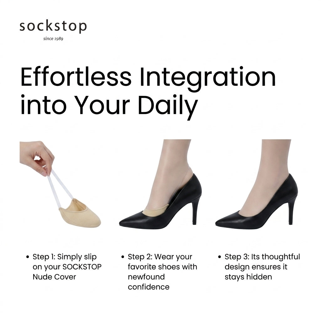 Socks Stop Women's Nude Beige No-Show Foot Covers