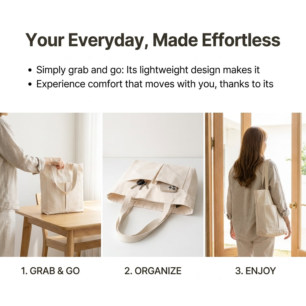 Simple Life Organic Canvas Tote Bag Set (2-Pack)