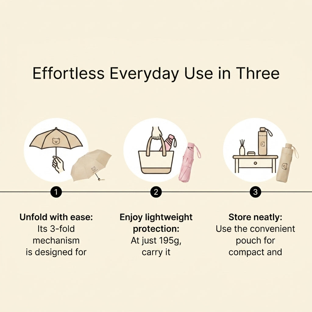 Mangom x Olive Young Ultralight UV Umbrella - Beige/Pink (Choose 1)