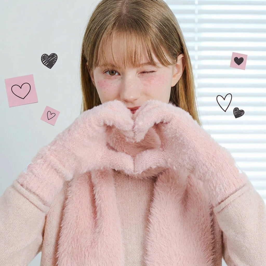 OY Gift Anbrox Soft Fuzzy Fingerless Gloves (3-Pack)