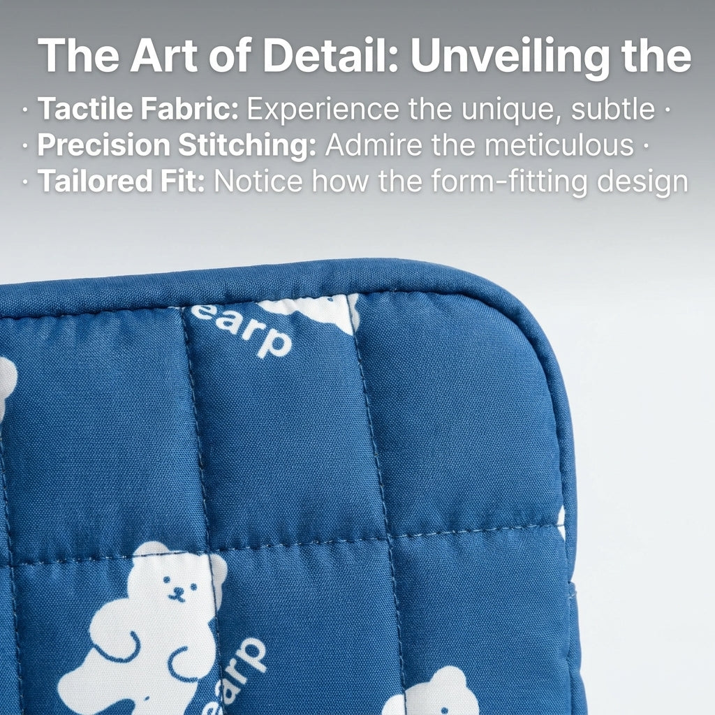 Little Faco Blue Pattern 11-inch Padded Laptop Tablet Pouch