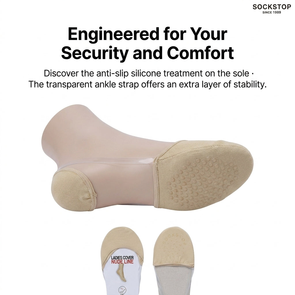 Socks Stop Women's Nude Beige No-Show Foot Covers