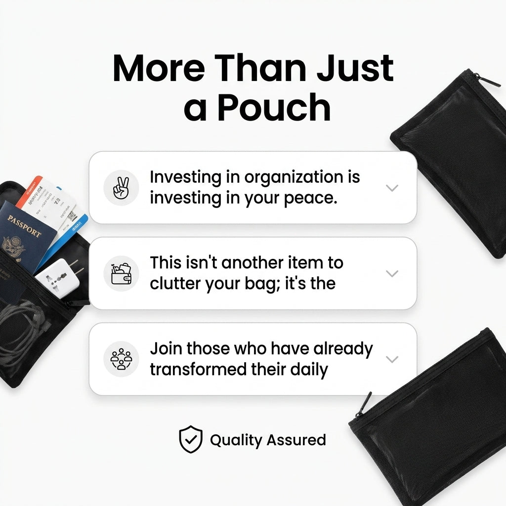 Simple Life B6 Black Mesh Pouch Organizer