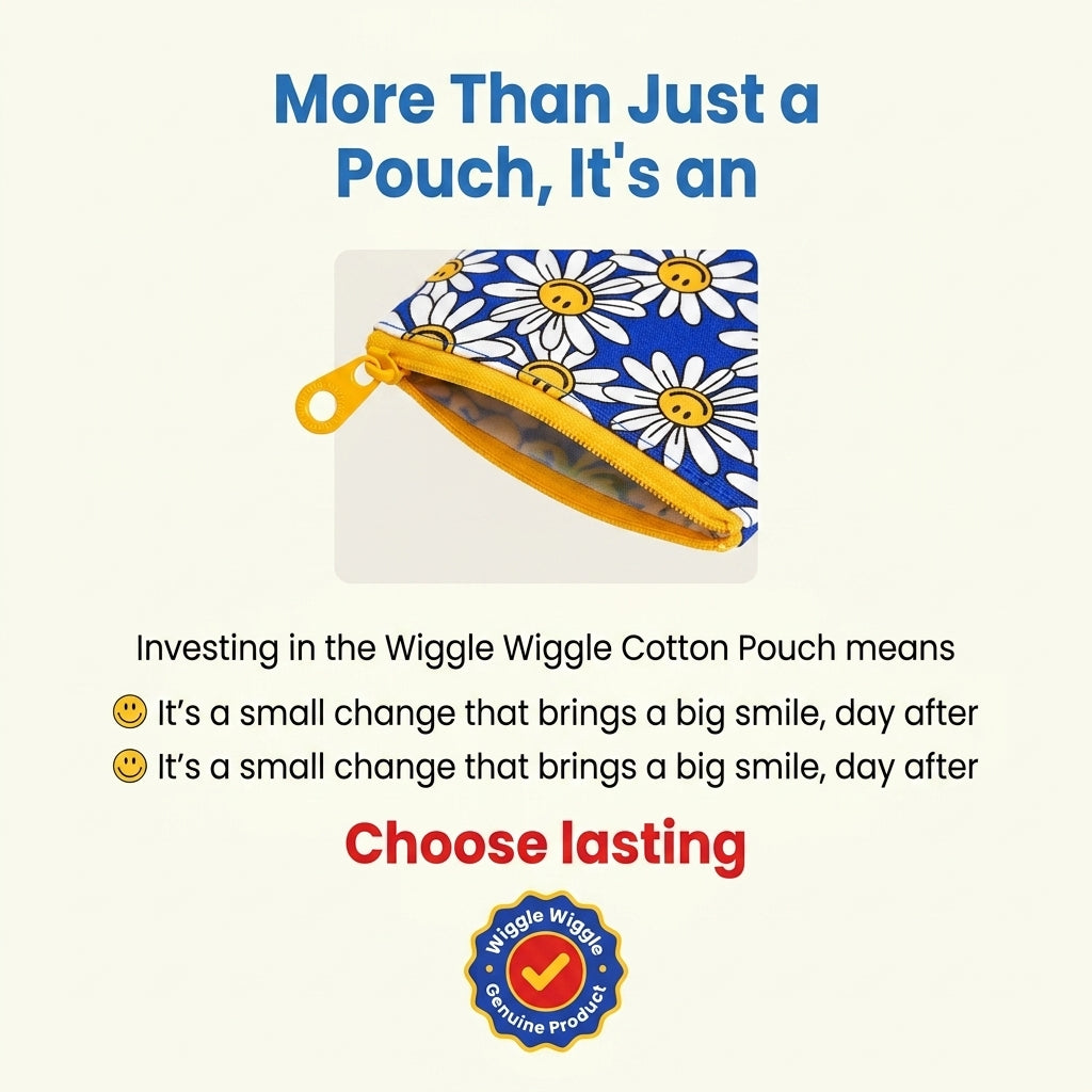 Wiggle Wiggle Smile We Love Cotton Pouch Bag