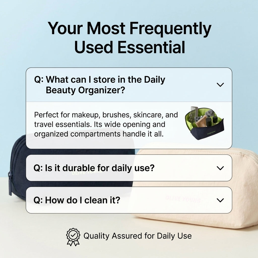 Olive Young Daily Beauty Organizer Set (Navy/Ivory) Cosmetic Storage