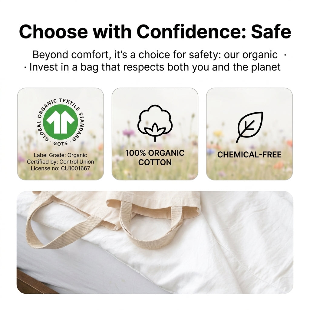 Simple Life Organic Canvas Tote Bag Set (2-Pack)