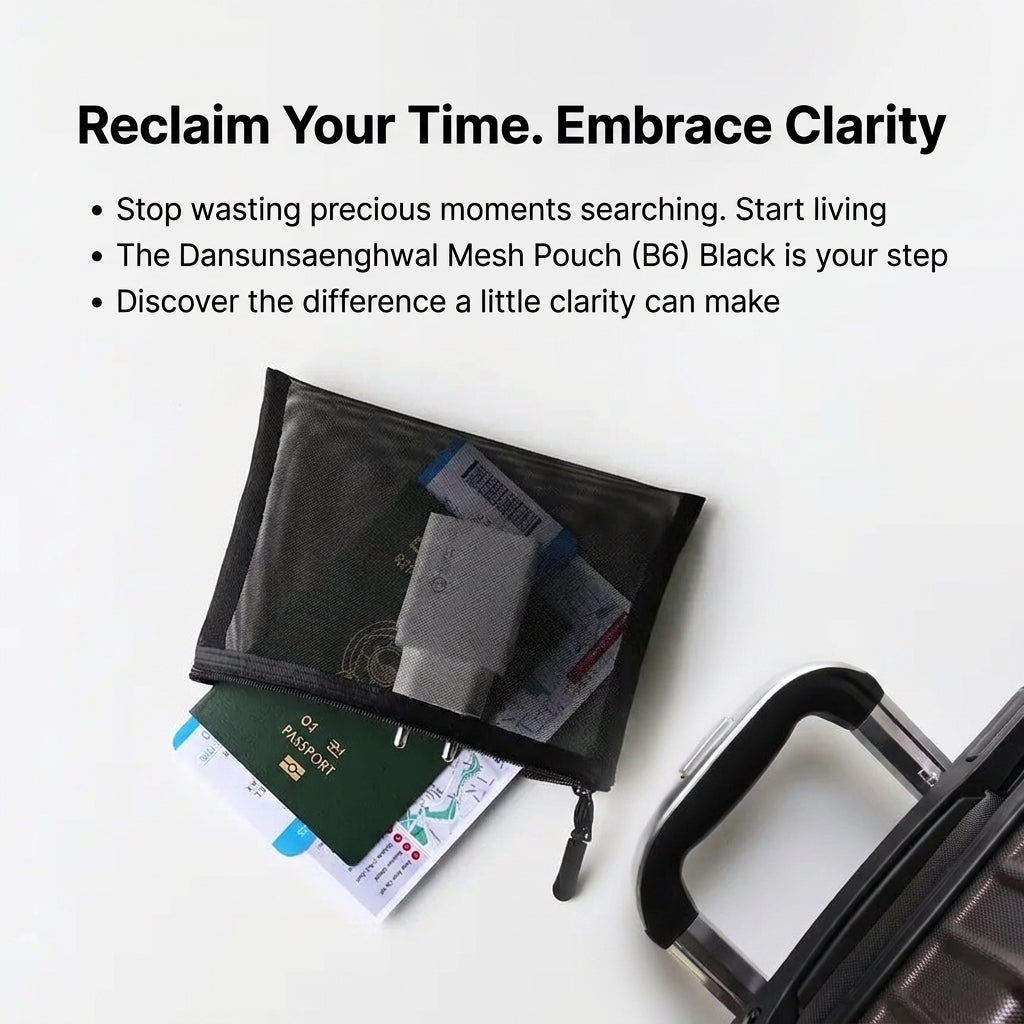 Simple Life B6 Black Mesh Pouch Organizer