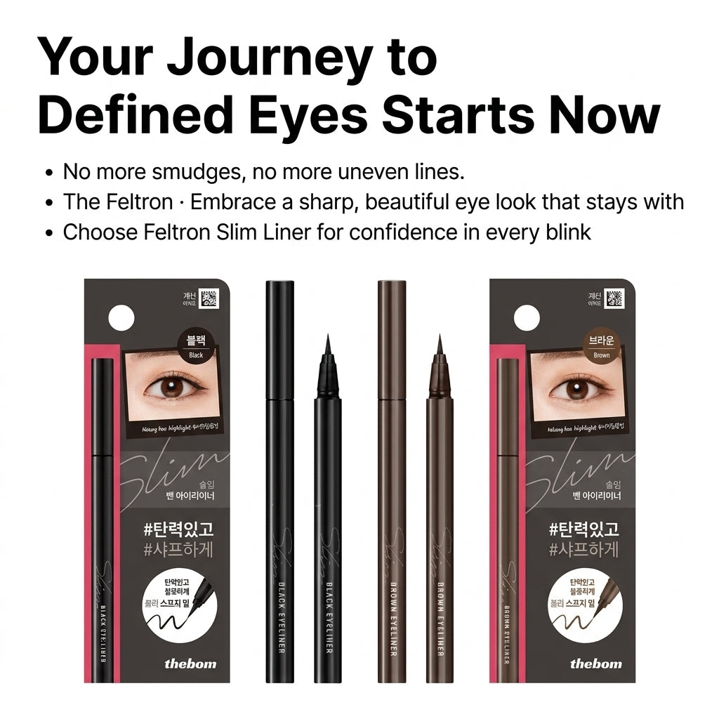 Olive Farm Felt Slim Eyeliner Pen Set (2-Pack)