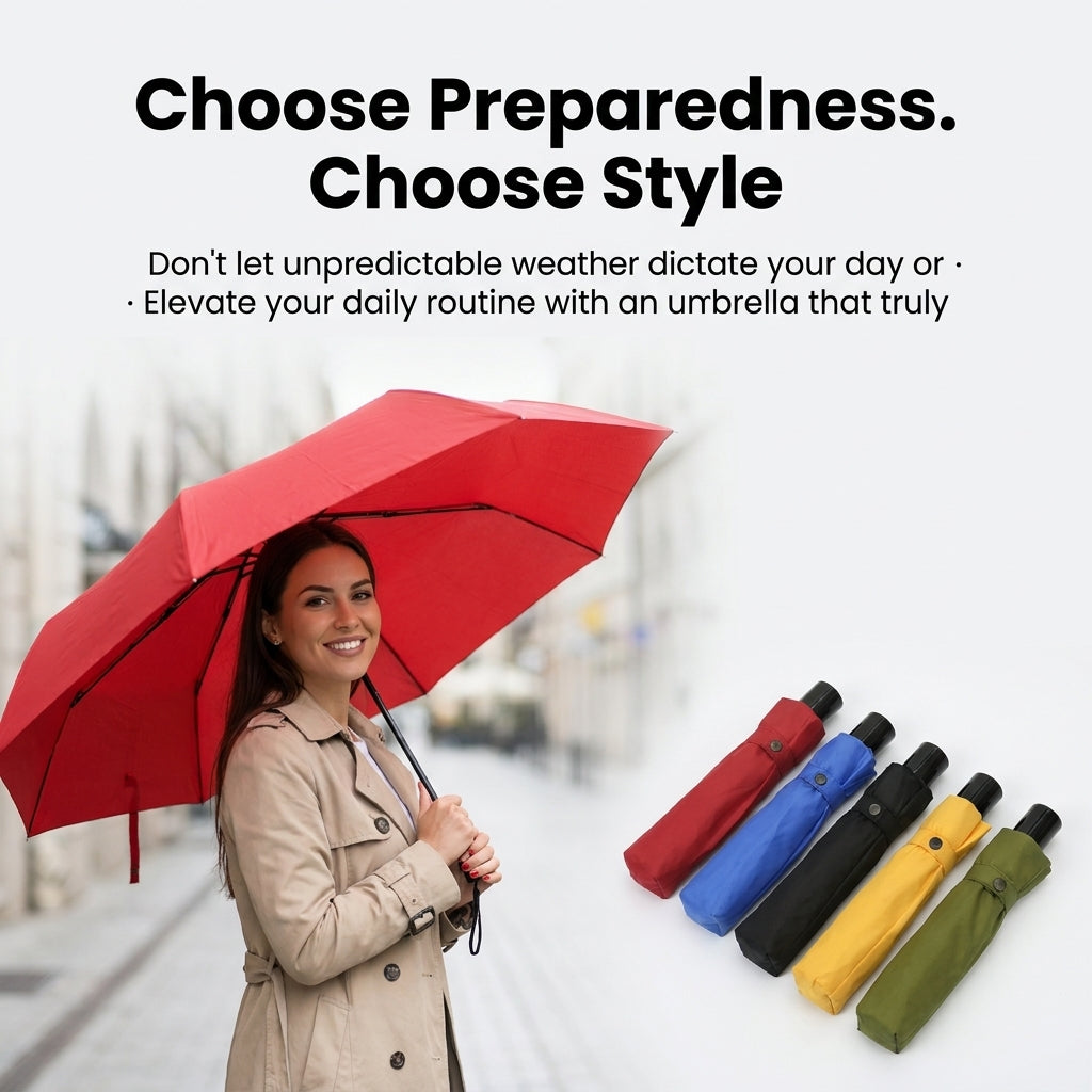 Songwol SW 3-Fold Plain Color Umbrella - Compact & Stylish (5 Colors)