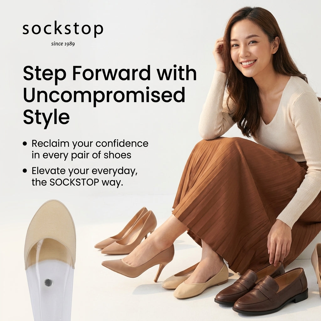 Socks Stop Women's Nude Beige No-Show Foot Covers