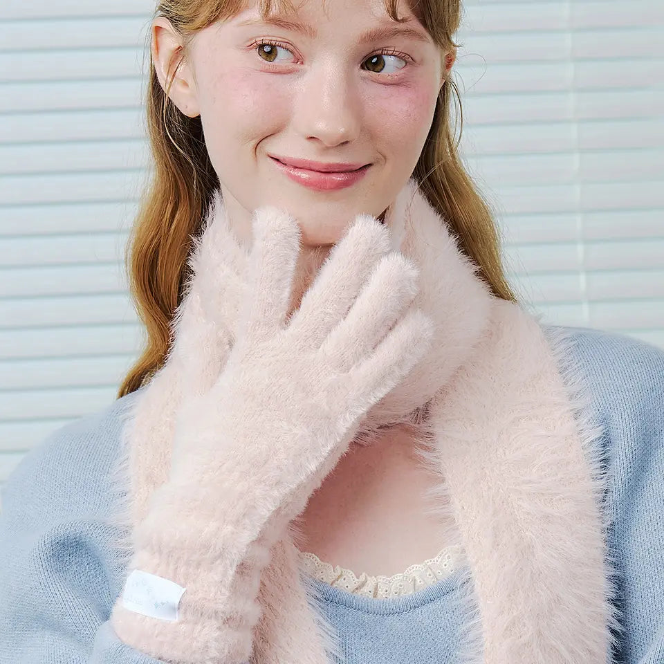 OY Gift Anbrox Soft Fuzzy Fingerless Gloves (3-Pack)