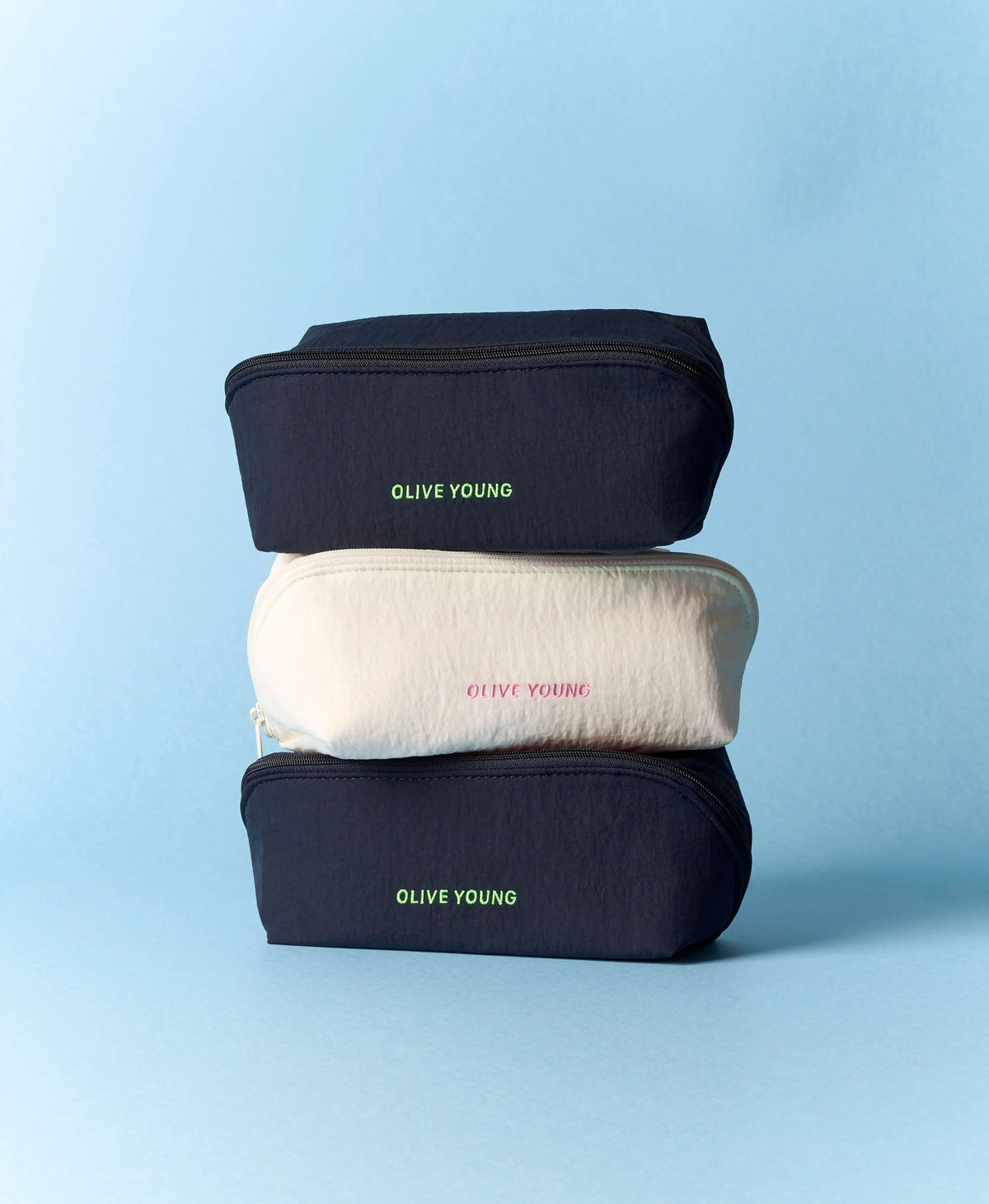 Olive Young Daily Beauty Organizer Set (Navy/Ivory) Cosmetic Storage