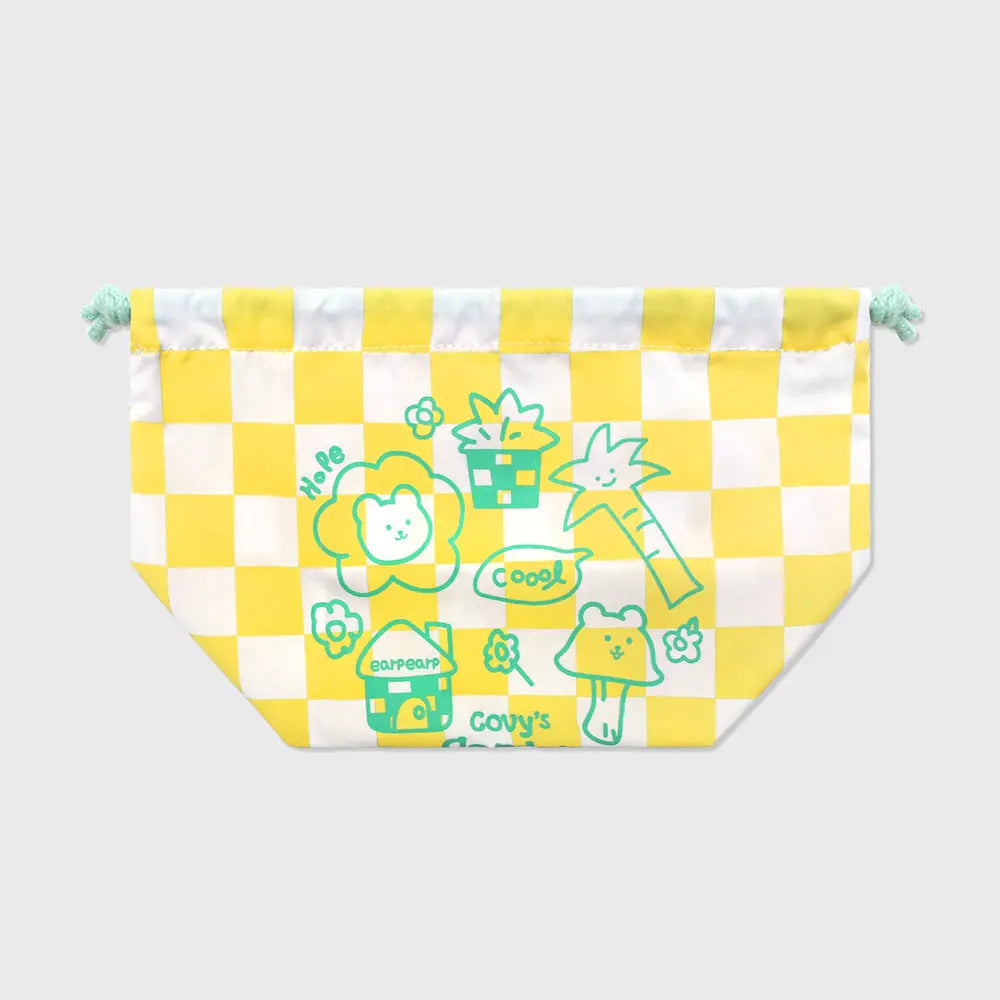 Covy Garden Yellow Drawstring Pouch Bag