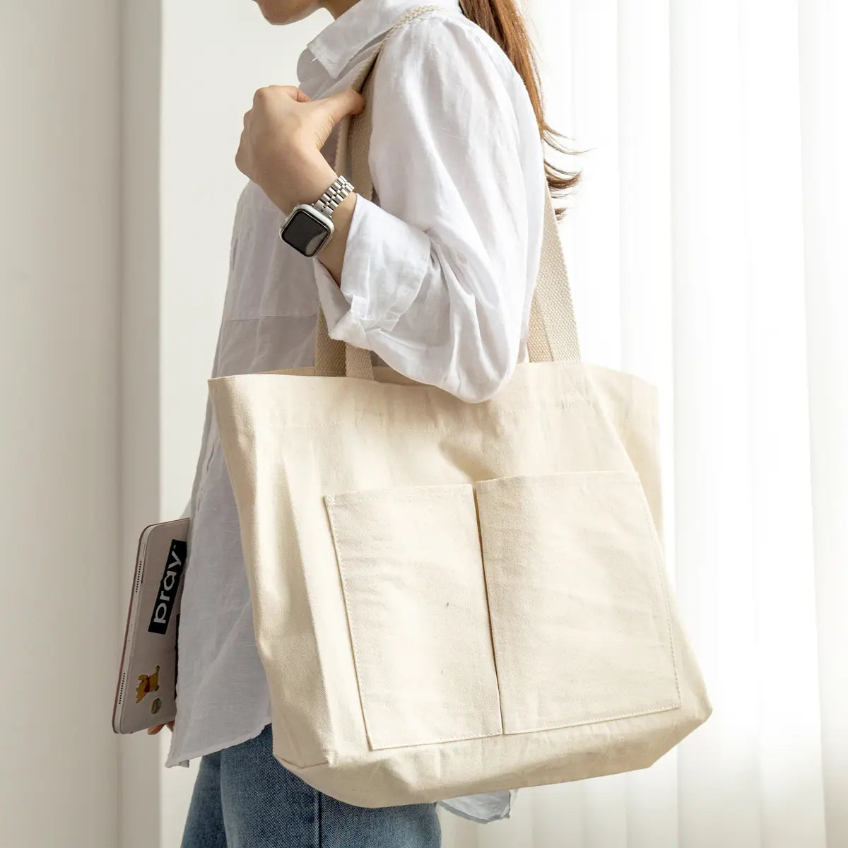 Simple Life Organic Canvas Tote Bag Set (2-Pack)