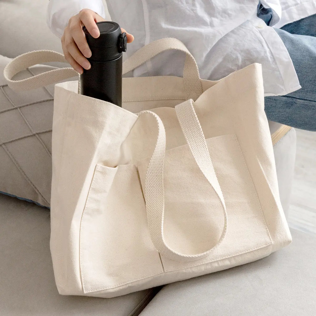 Simple Life Organic Canvas Tote Bag Set (2-Pack)