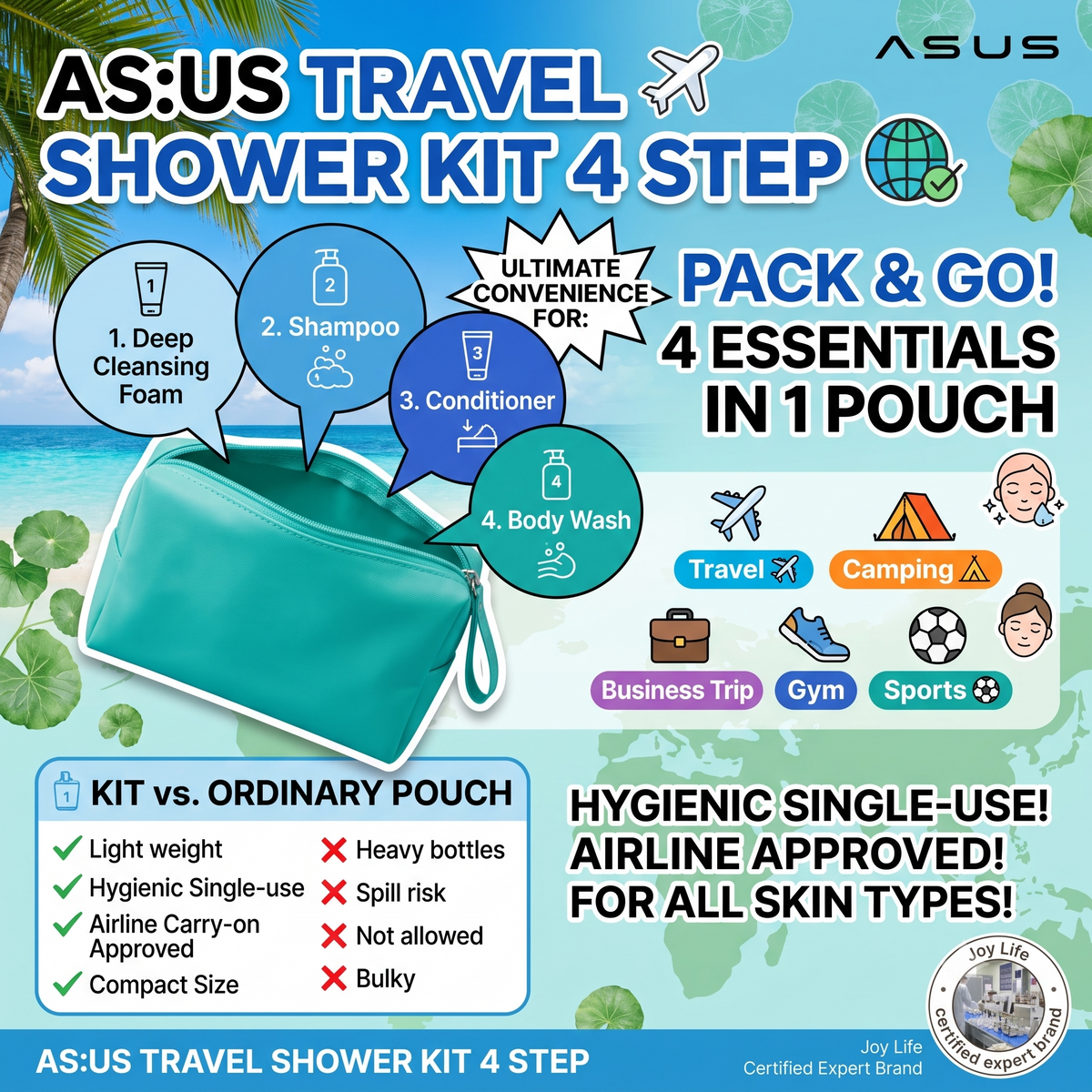 Travel Shower Kit 4 Steps