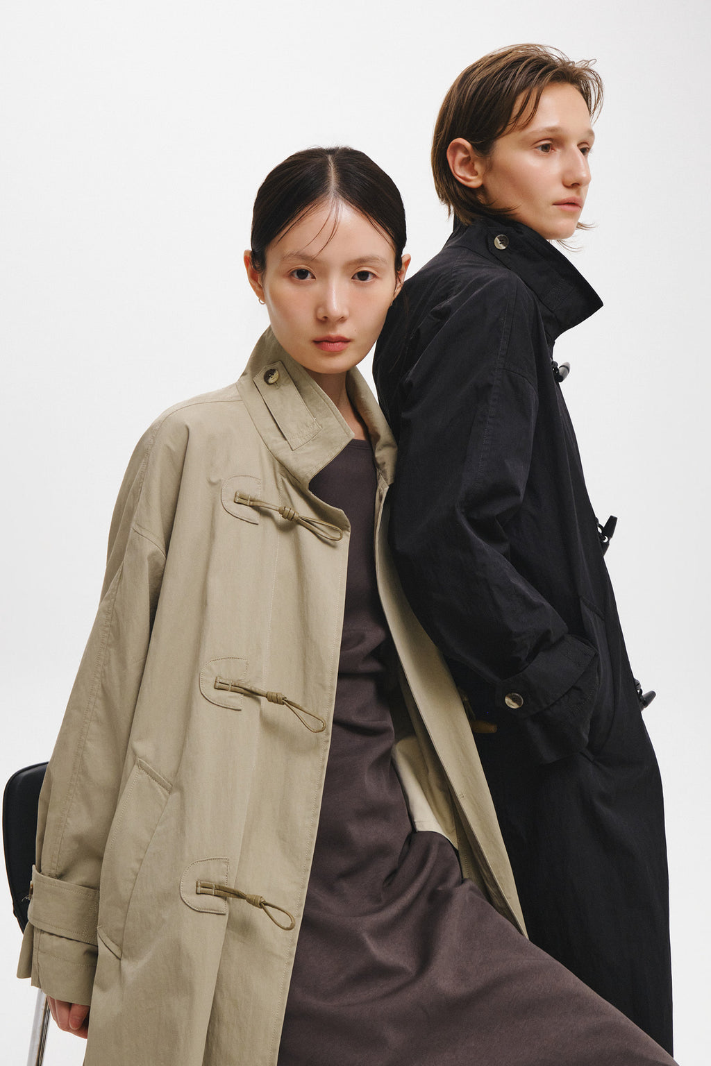 Women's Toggle Button Single Breasted Trench Coat in Beige