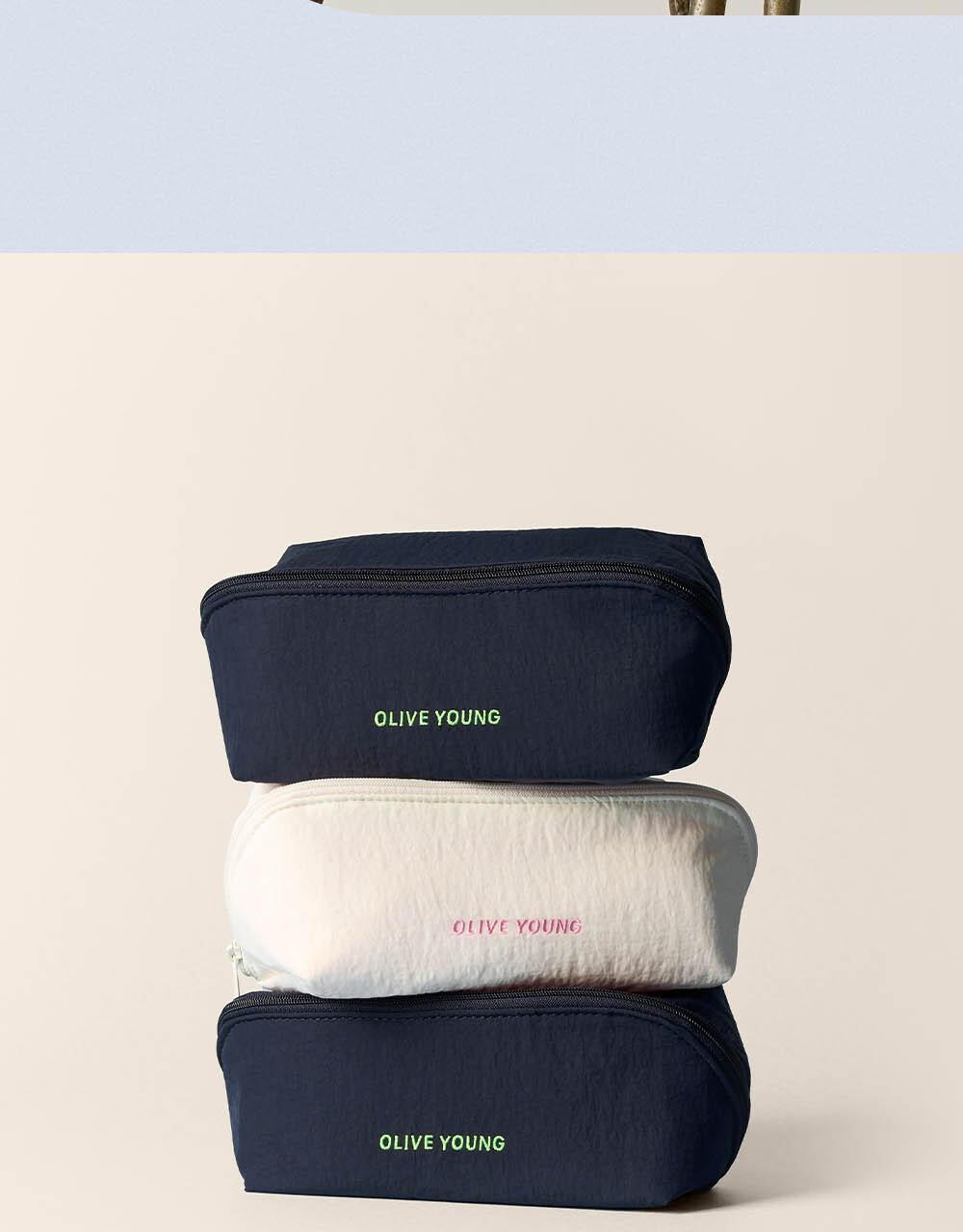 Olive Young Daily Beauty Organizer Set (Navy/Ivory) Cosmetic Storage