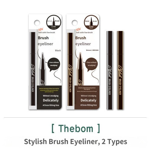 Olive Farm Stylish Brush Eyeliner Duo - Precision Liquid Eye Makeup